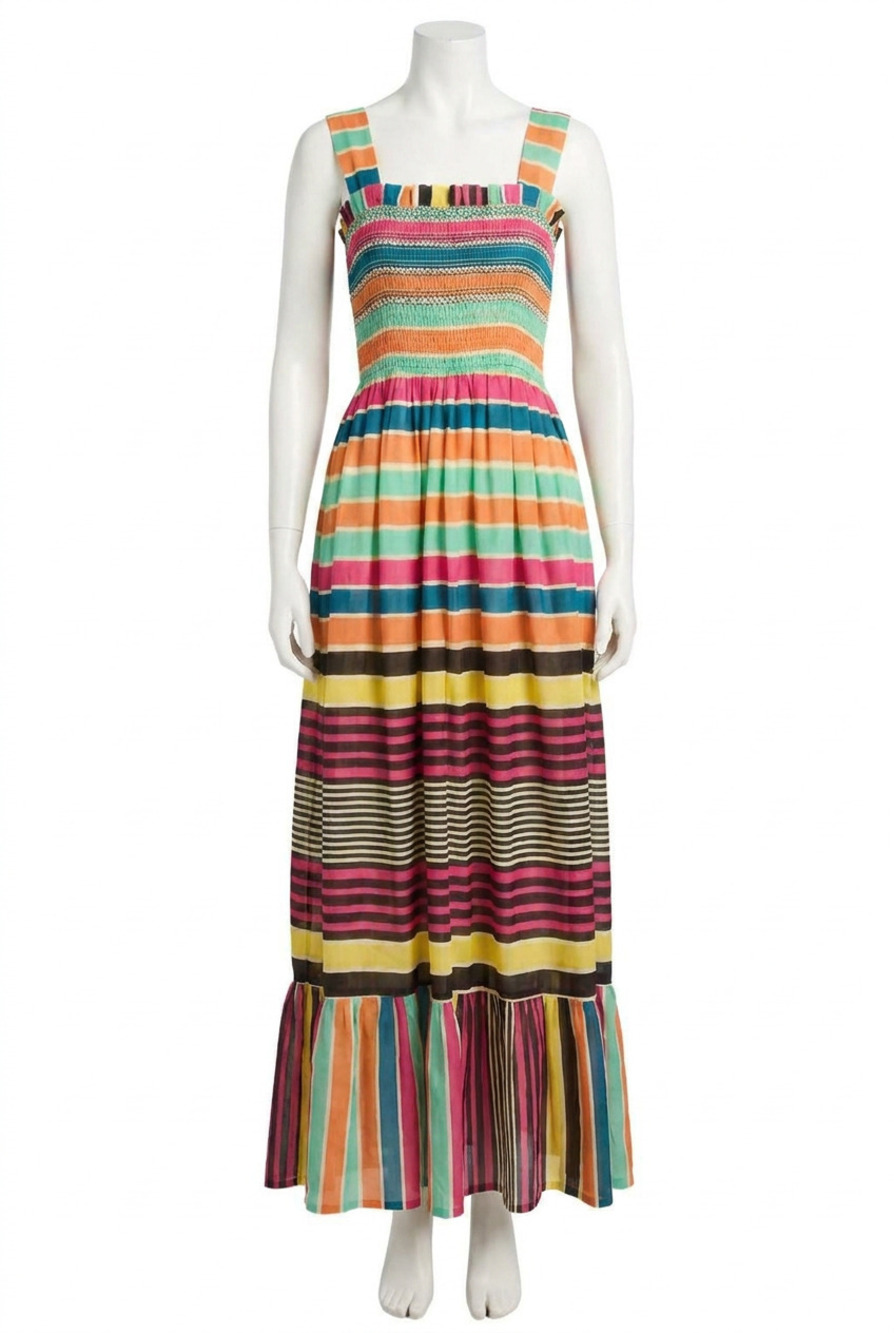 NEW MILLE women's garden dress in ibiza stripe